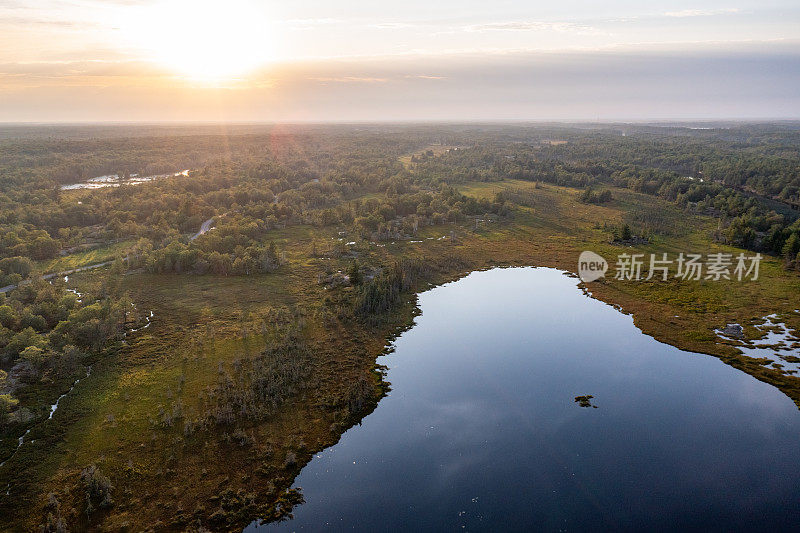 黄昏时的Muskoka Torrance Barrens Dark-Sky保护区，Gravenhurst，加拿大